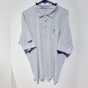 B Draddy USA Golf Striped Polo Stretch Cotton Mens XXL